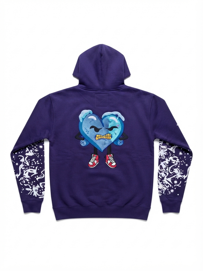 Womens cold Hearted distressed label sweatsuit