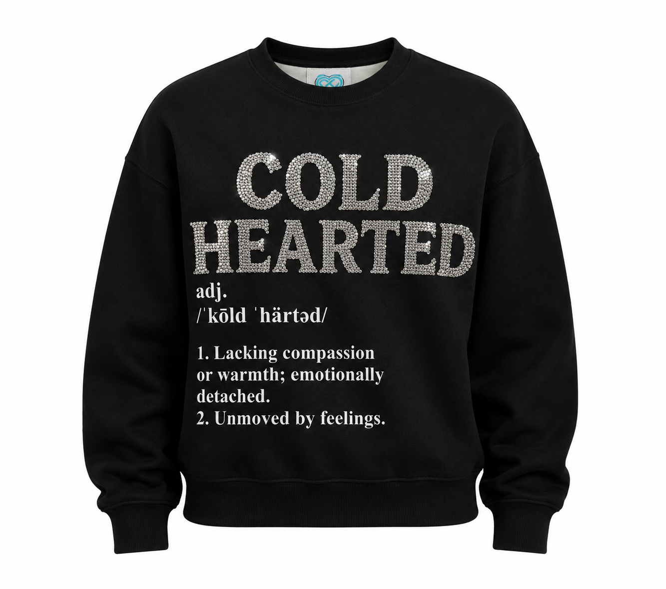 Cold Hearted Rhinestone Definition Sweater
