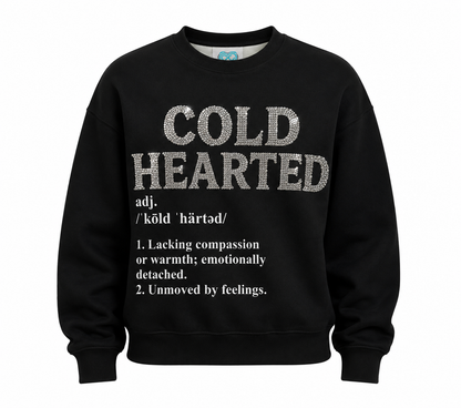 Cold Hearted Rhinestone Definition Sweater
