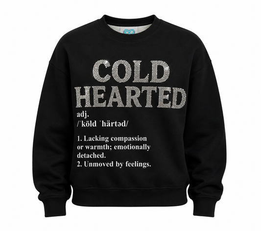 Cold Hearted Rhinestone Definition Sweater
