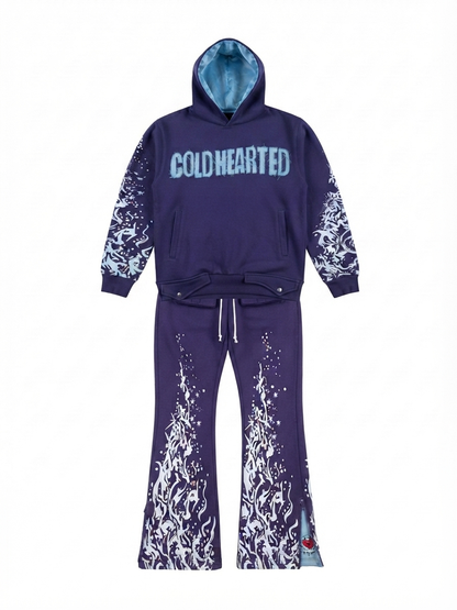Womens cold Hearted distressed label sweatsuit
