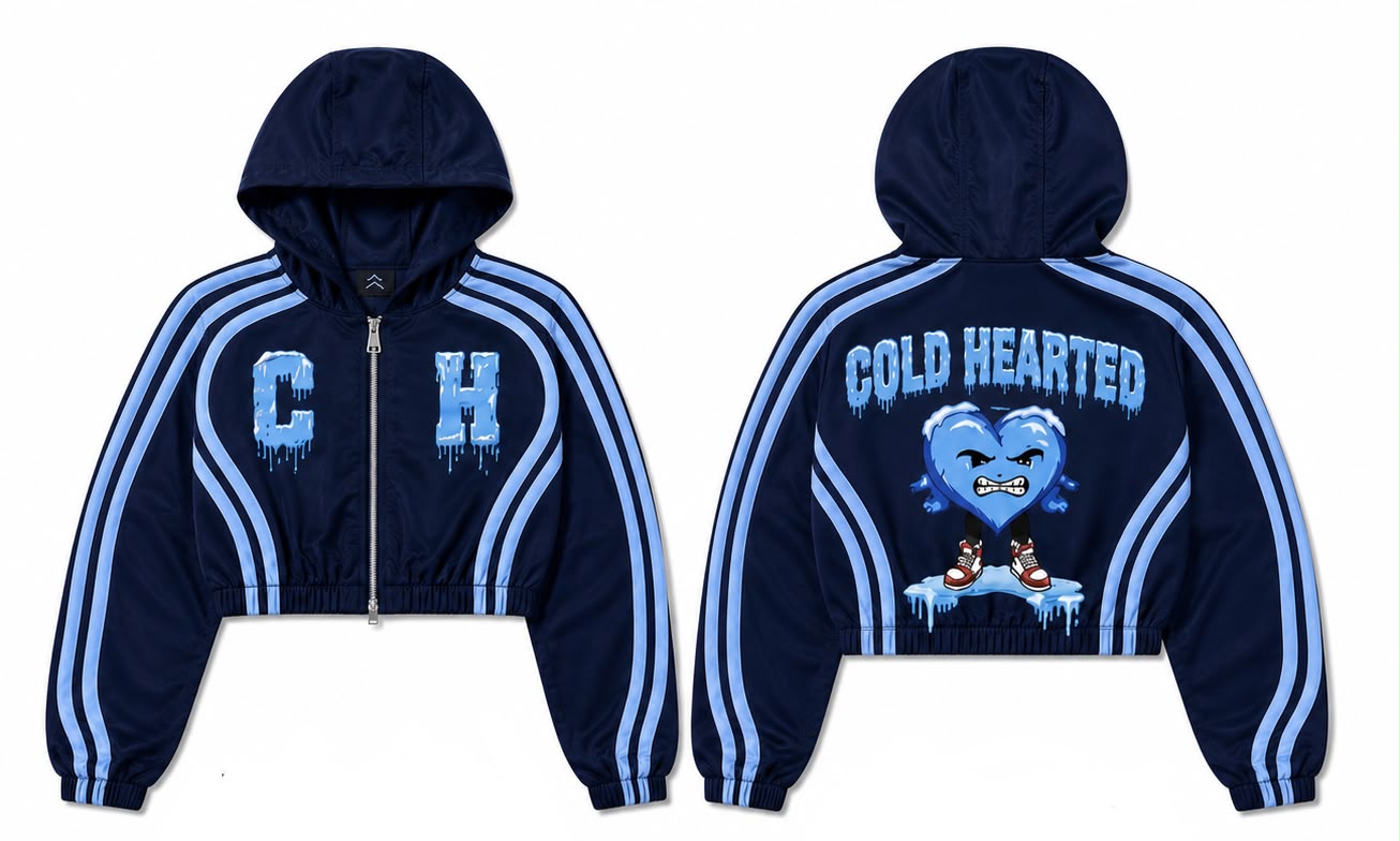 Womens Cold Hearted ice stripes windbreaker short set