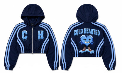 Womens Cold Hearted ice stripes windbreaker short set