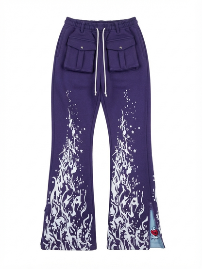 Womens cold Hearted distressed label sweatsuit