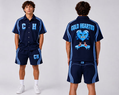 Mens Cold Hearted ice stripes windbreaker short set