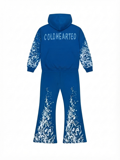 Mens Cold Hearted distressed label sweatsuit