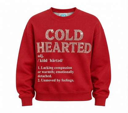 Cold Hearted Rhinestone Definition Sweater