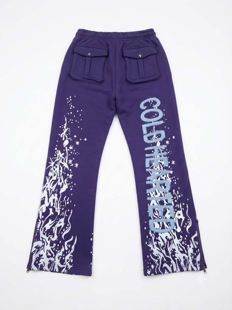 Womens cold Hearted distressed label sweatsuit